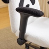 image:imageVINGLI Panda Cute Vanity Chair with Flipup Armrests Adjustable Height Swivel Home Office Desk Chair with Wheels Ergonomic Wide Teddy Fleece Fabric Office Chairfor Bedroom Makeup Teens GrayBlack