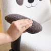 image:imageVINGLI Panda Cute Vanity Chair with Flipup Armrests Adjustable Height Swivel Home Office Desk Chair with Wheels Ergonomic Wide Teddy Fleece Fabric Office Chairfor Bedroom Makeup Teens GrayGrey
