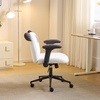 image:imageVINGLI Panda Cute Vanity Chair with Flipup Armrests Adjustable Height Swivel Home Office Desk Chair with Wheels Ergonomic Wide Teddy Fleece Fabric Office Chairfor Bedroom Makeup Teens GrayGrey