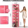 image:imageVINGLI Pink Rotating Shoe Rack Tower 7 Tier 360Shoe Storage for Girls Room 73 Tall Vertical Carousel Organizer for Kids Shoes Toys amp Dolls Cute Nursery Corner Shelves No Tool AssemblyPink