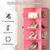 image:imageVINGLI Pink Rotating Shoe Rack Tower 7 Tier 360Shoe Storage for Girls Room 73 Tall Vertical Carousel Organizer for Kids Shoes Toys amp Dolls Cute Nursery Corner Shelves No Tool AssemblyPink
