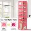 image:imageVINGLI Pink Rotating Shoe Rack Tower 7 Tier 360Shoe Storage for Girls Room 73 Tall Vertical Carousel Organizer for Kids Shoes Toys amp Dolls Cute Nursery Corner Shelves No Tool AssemblyPink