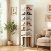 image:imageVINGLI Pink Rotating Shoe Rack Tower 7 Tier 360Shoe Storage for Girls Room 73 Tall Vertical Carousel Organizer for Kids Shoes Toys amp Dolls Cute Nursery Corner Shelves No Tool AssemblyWhite