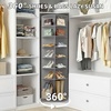 image:imageVINGLI Pink Rotating Shoe Rack Tower 7 Tier 360Shoe Storage for Girls Room 73 Tall Vertical Carousel Organizer for Kids Shoes Toys amp Dolls Cute Nursery Corner Shelves No Tool AssemblyGrey