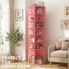 image:imageVINGLI Pink Rotating Shoe Rack Tower 7 Tier 360Shoe Storage for Girls Room 73 Tall Vertical Carousel Organizer for Kids Shoes Toys amp Dolls Cute Nursery Corner Shelves No Tool AssemblyPink