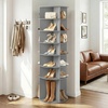 image:imageVINGLI Pink Rotating Shoe Rack Tower 7 Tier 360Shoe Storage for Girls Room 73 Tall Vertical Carousel Organizer for Kids Shoes Toys amp Dolls Cute Nursery Corner Shelves No Tool AssemblyGrey