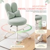 image:imageVINGLI Playful Rabbit Ear Swivel Green Vanity Desk Chair with wheelsampBow PillowCute Comfy Small Armless Adjustable Rolling Stool for BedroomHome Officefor KidsTeensGirlsWomenAdultsTeddy FleeceSage Green