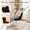 image:imageVINGLI Playful Rabbit Ear Swivel Green Vanity Desk Chair with wheelsampBow PillowCute Comfy Small Armless Adjustable Rolling Stool for BedroomHome Officefor KidsTeensGirlsWomenAdultsTeddy FleeceStarry Black