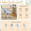 image:imageVINGLI Playful Rabbit Ear Swivel Green Vanity Desk Chair with wheelsampBow PillowCute Comfy Small Armless Adjustable Rolling Stool for BedroomHome Officefor KidsTeensGirlsWomenAdultsTeddy FleeceBaby Blue