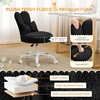 image:imageVINGLI Playful Rabbit Ear Swivel Green Vanity Desk Chair with wheelsampBow PillowCute Comfy Small Armless Adjustable Rolling Stool for BedroomHome Officefor KidsTeensGirlsWomenAdultsTeddy FleeceStarry Black