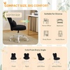 image:imageVINGLI Playful Rabbit Ear Swivel Green Vanity Desk Chair with wheelsampBow PillowCute Comfy Small Armless Adjustable Rolling Stool for BedroomHome Officefor KidsTeensGirlsWomenAdultsTeddy FleeceStarry Black