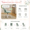 image:imageVINGLI Playful Rabbit Ear Swivel Green Vanity Desk Chair with wheelsampBow PillowCute Comfy Small Armless Adjustable Rolling Stool for BedroomHome Officefor KidsTeensGirlsWomenAdultsTeddy FleeceSage Green