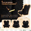 image:imageVINGLI Playful Rabbit Ear Swivel Green Vanity Desk Chair with wheelsampBow PillowCute Comfy Small Armless Adjustable Rolling Stool for BedroomHome Officefor KidsTeensGirlsWomenAdultsTeddy FleeceStarry Black