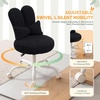 image:imageVINGLI Playful Rabbit Ear Swivel Green Vanity Desk Chair with wheelsampBow PillowCute Comfy Small Armless Adjustable Rolling Stool for BedroomHome Officefor KidsTeensGirlsWomenAdultsTeddy FleeceStarry Black