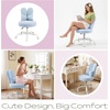 image:imageVINGLI Playful Rabbit Ear Swivel Green Vanity Desk Chair with wheelsampBow PillowCute Comfy Small Armless Adjustable Rolling Stool for BedroomHome Officefor KidsTeensGirlsWomenAdultsTeddy FleeceBaby Blue