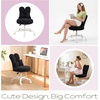 image:imageVINGLI Playful Rabbit Ear Swivel Green Vanity Desk Chair with wheelsampBow PillowCute Comfy Small Armless Adjustable Rolling Stool for BedroomHome Officefor KidsTeensGirlsWomenAdultsTeddy FleeceStarry Black