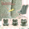 image:imageVINGLI Playful Rabbit Ear Swivel Green Vanity Desk Chair with wheelsampBow PillowCute Comfy Small Armless Adjustable Rolling Stool for BedroomHome Officefor KidsTeensGirlsWomenAdultsTeddy FleeceSage Green