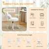 image:imageVINGLI Playful Rabbit Ear Swivel Green Vanity Desk Chair with wheelsampBow PillowCute Comfy Small Armless Adjustable Rolling Stool for BedroomHome Officefor KidsTeensGirlsWomenAdultsTeddy FleeceMarshmallow White