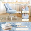 image:imageVINGLI Playful Rabbit Ear Swivel Green Vanity Desk Chair with wheelsampBow PillowCute Comfy Small Armless Adjustable Rolling Stool for BedroomHome Officefor KidsTeensGirlsWomenAdultsTeddy FleeceBaby Blue