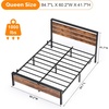 image:imageVINGLI Queen Platform Bed Frame with Wood Headboard amp Footboard 12Inch UnderBed Storage Space LED 2 AC 2 USB 1 TypeC Charging Port Sturdy Metal NoiseFree Design Modern Apartment BedroomBlackIndustrial Brown