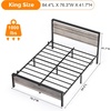 image:imageVINGLI Queen Platform Bed Frame with Wood Headboard amp Footboard 12Inch UnderBed Storage Space LED 2 AC 2 USB 1 TypeC Charging Port Sturdy Metal NoiseFree Design Modern Apartment BedroomBlackWash Gray