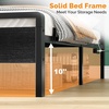 image:imageVINGLI Queen Platform Bed Frame with Wood Headboard amp Footboard 12Inch UnderBed Storage Space LED 2 AC 2 USB 1 TypeC Charging Port Sturdy Metal NoiseFree Design Modern Apartment BedroomBlackClassic Black