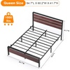 image:imageVINGLI Queen Platform Bed Frame with Wood Headboard amp Footboard 12Inch UnderBed Storage Space LED 2 AC 2 USB 1 TypeC Charging Port Sturdy Metal NoiseFree Design Modern Apartment BedroomBlackMahogany Brown