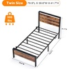 image:imageVINGLI Queen Platform Bed Frame with Wood Headboard amp Footboard 12Inch UnderBed Storage Space LED 2 AC 2 USB 1 TypeC Charging Port Sturdy Metal NoiseFree Design Modern Apartment BedroomBlackIndustrial Brown