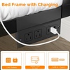 image:imageVINGLI Queen Platform Bed Frame with Wood Headboard amp Footboard 12Inch UnderBed Storage Space LED 2 AC 2 USB 1 TypeC Charging Port Sturdy Metal NoiseFree Design Modern Apartment BedroomBlackWash Gray