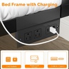 image:imageVINGLI Queen Platform Bed Frame with Wood Headboard amp Footboard 12Inch UnderBed Storage Space LED 2 AC 2 USB 1 TypeC Charging Port Sturdy Metal NoiseFree Design Modern Apartment BedroomBlackIndustrial Brown