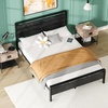 image:imageVINGLI Queen Platform Bed Frame with Wood Headboard amp Footboard 12Inch UnderBed Storage Space LED 2 AC 2 USB 1 TypeC Charging Port Sturdy Metal NoiseFree Design Modern Apartment BedroomBlackBlack