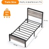 image:imageVINGLI Queen Platform Bed Frame with Wood Headboard amp Footboard 12Inch UnderBed Storage Space LED 2 AC 2 USB 1 TypeC Charging Port Sturdy Metal NoiseFree Design Modern Apartment BedroomBlackWash Gray