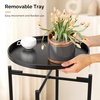 image:imageVINGLI Round Metal Side Table with Removable Tray Outdoor Patio Coffee Table Waterproof End Table for Small Spaces Outdoor Patio Living Room Bedroom Balcony XBrace amp NonSlip Pads 1 GoldBlack