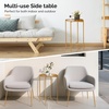 image:imageVINGLI Round Metal Side Table with Removable Tray Outdoor Patio Coffee Table Waterproof End Table for Small Spaces Outdoor Patio Living Room Bedroom Balcony XBrace amp NonSlip Pads 1 GoldGold