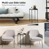 image:imageVINGLI Round Metal Side Table with Removable Tray Outdoor Patio Coffee Table Waterproof End Table for Small Spaces Outdoor Patio Living Room Bedroom Balcony XBrace amp NonSlip Pads 1 GoldBlack