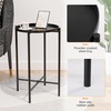 image:imageVINGLI Round Metal Side Table with Removable Tray Outdoor Patio Coffee Table Waterproof End Table for Small Spaces Outdoor Patio Living Room Bedroom Balcony XBrace amp NonSlip Pads 1 GoldBlack