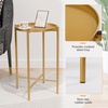image:imageVINGLI Round Metal Side Table with Removable Tray Outdoor Patio Coffee Table Waterproof End Table for Small Spaces Outdoor Patio Living Room Bedroom Balcony XBrace amp NonSlip Pads 1 GoldGold