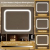 image:imageVINGLI Vanity Desk with LED Lighted Mirror amp Padded Bench Makeup Set with 7 Drawers amp 2 Clear Glass Cabinets amp 1 Hidden Mirror Cabinet amp 3 Storeroom amp Charging Station for Bedroom GreyGrey
