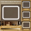 image:imageVINGLI Vanity Desk with LED Lighted Mirror amp Padded Bench Makeup Set with 7 Drawers amp 2 Clear Glass Cabinets amp 1 Hidden Mirror Cabinet amp 3 Storeroom amp Charging Station for Bedroom GreyRattan