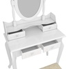 image:imageVINGLI Vanity Desk with Lighted Mirror and 5 Drawers Makeup Vanity Set with Stool and 10 Lights Dressing Table for Bedroom Dressing Room WhiteWhite  4Drawers With Carved Pattern