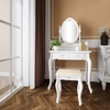 image:imageVINGLI Vanity Desk with Lighted Mirror and 5 Drawers Makeup Vanity Set with Stool and 10 Lights Dressing Table for Bedroom Dressing Room WhiteWhite  4Drawers With Carved Pattern