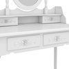image:imageVINGLI Vanity Desk with Lighted Mirror and 5 Drawers Makeup Vanity Set with Stool and 10 Lights Dressing Table for Bedroom Dressing Room WhiteWhite  4Drawers With Carved Pattern