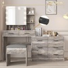 image:imageVINGLI Vanity Desk with Mirror and Lights Large Makeup Cabinet with 4 Drawers amp 3 Cabinets amp 10 LED Lights in 3 Lighting Modes amp Charging Station Dressing Table for Dressing Room Bedroom White8Drawers  Cabinet  Stool
