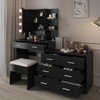 image:imageVINGLI Vanity Desk with Mirror and Lights Large Makeup Cabinet with 4 Drawers amp 3 Cabinets amp 10 LED Lights in 3 Lighting Modes amp Charging Station Dressing Table for Dressing Room Bedroom White8Drawers  Cabinet  Stool