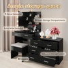 image:imageVINGLI Vanity Desk with Mirror and Lights Large Makeup Cabinet with 4 Drawers amp 3 Cabinets amp 10 LED Lights in 3 Lighting Modes amp Charging Station Dressing Table for Dressing Room Bedroom White8Drawers  Cabinet  Stool