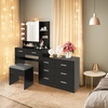 image:imageVINGLI Vanity Desk with Mirror and Lights Large Makeup Cabinet with 4 Drawers amp 3 Cabinets amp 10 LED Lights in 3 Lighting Modes amp Charging Station Dressing Table for Dressing Room Bedroom White8Drawers  Cabinet  Stool
