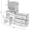 image:imageVINGLI Vanity Desk with Mirror and Lights Large Makeup Cabinet with 4 Drawers amp 3 Cabinets amp 10 LED Lights in 3 Lighting Modes amp Charging Station Dressing Table for Dressing Room Bedroom White8Drawers  Cabinet  Stool