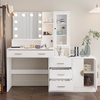 image:imageVINGLI Vanity Desk with Mirror and Lights Large Makeup Cabinet with 4 Drawers amp 3 Cabinets amp 10 LED Lights in 3 Lighting Modes amp Charging Station Dressing Table for Dressing Room Bedroom White4Drawers  RGB LED Cabinets