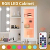 image:imageVINGLI Vanity Desk with Mirror and Lights Large Makeup Cabinet with 4 Drawers amp 3 Cabinets amp 10 LED Lights in 3 Lighting Modes amp Charging Station Dressing Table for Dressing Room Bedroom White4Drawers  RGB LED Cabinets