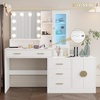 image:imageVINGLI Vanity Desk with Mirror and Lights Large Makeup Cabinet with 4 Drawers amp 3 Cabinets amp 10 LED Lights in 3 Lighting Modes amp Charging Station Dressing Table for Dressing Room Bedroom White4Drawers  RGB LED Cabinets